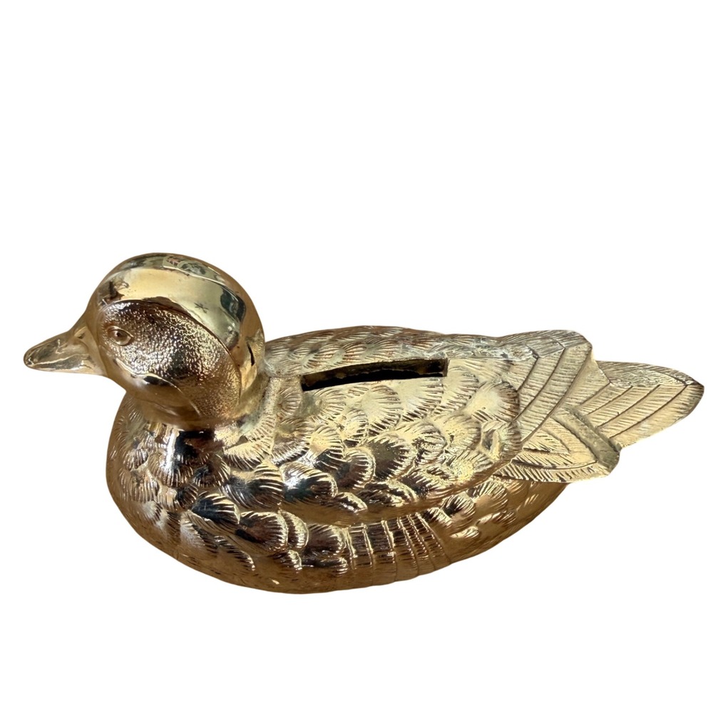 Vintage WMF Silver Plated Duck Coin Bank Made in Japan Collectible Mallard Piggy